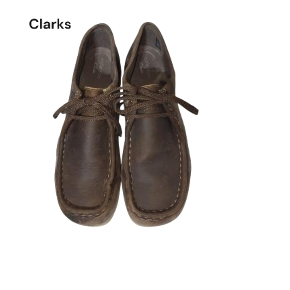 Clarks Wallabee Padmora Padmore Brown Leather Bees wax Oxford Loafer Women 7.5 - Picture 6 of 10